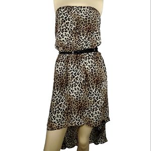 OBOE Animal Print Strapless Dress Womens Large